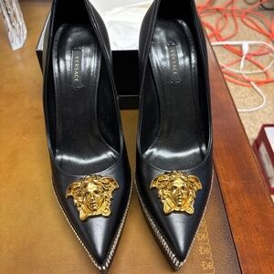 Versace embellished pumps